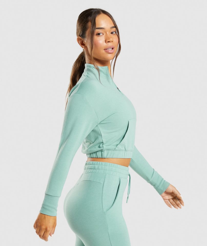 Women's Gymshark Training Pippa Sweatshirts Turquoise | NZ 1WFJMH